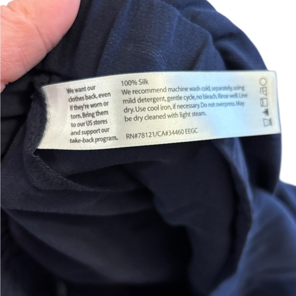 Eileen Fisher Women's Blue Pull On Straight Leg Silk Dress Pants Size S/P - Picture 5 of 6